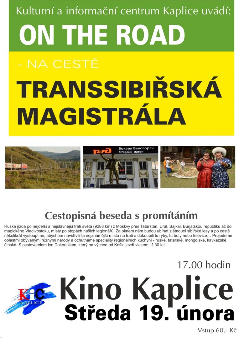Cestopisná beseda s promítáním TRANSSIBIŘSKÁ MAGISTRÁLA